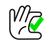 Icone d'une main tenant une checkmark symbolisant une todo.